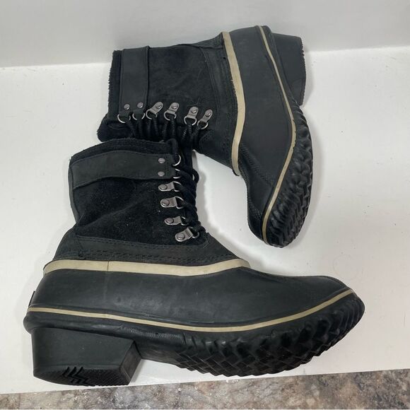 Sorel Black Waterproof Winter Fancy Lace Snow Boots - Picture 7 of 9
